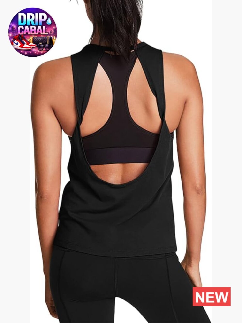 Open Back Yoga Tank Top Sleeveless Athletic Workout Tops for Women